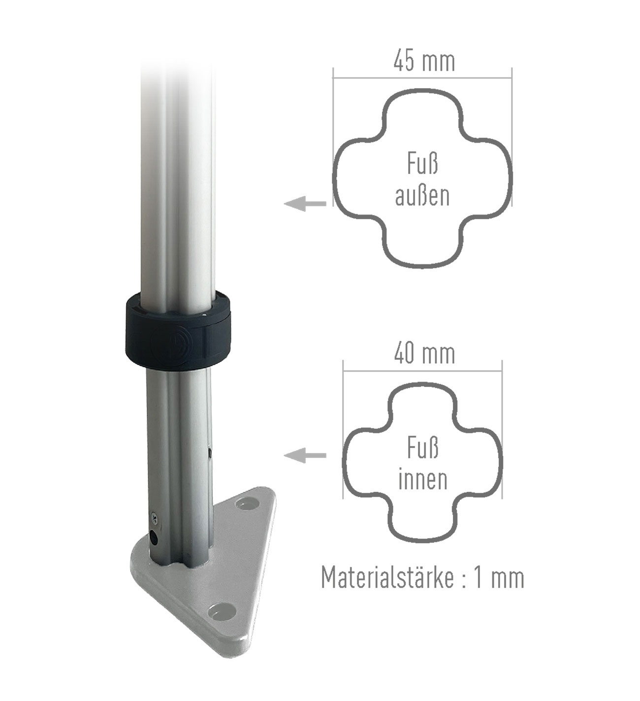 PRO ø45 Frame Foot